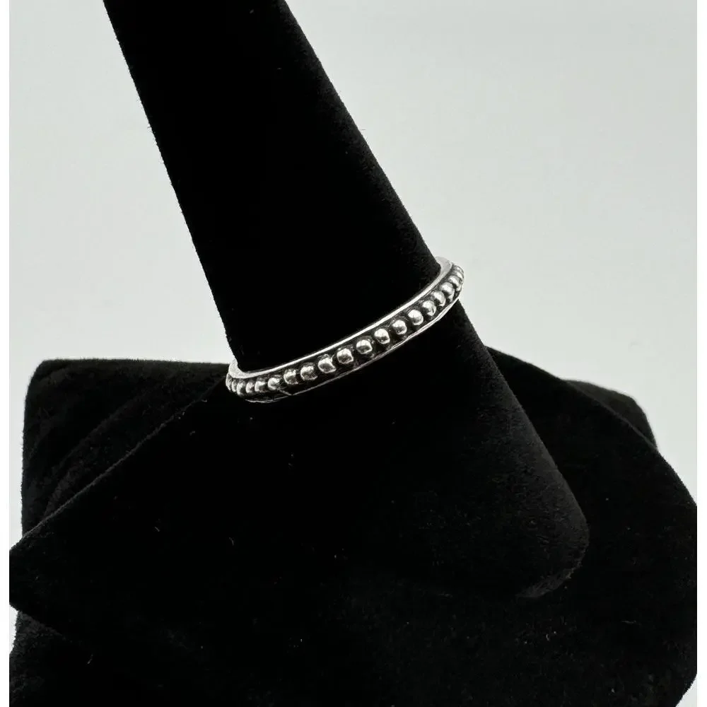 Sterling 925 Silver Thin Bead Dot Stackable‎ Minimalist Ring 2.80mm 2g Size 9